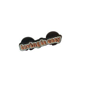 LOVING IS EASY Retro Enamel Lapel Pin NEW